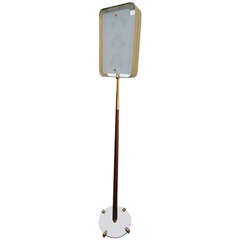 Italian 1960s Fontana Arte Style Glass and Brass Floor Lamp 1