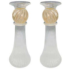 Pair of Murano Glass Candleholders