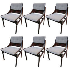 Set of Six Zalszupin Brazilian Dining Chairs