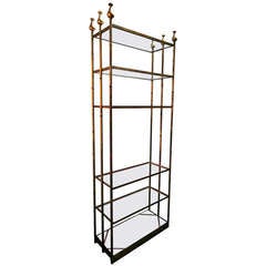 1950s Mexican Metal and Wood Bookcase with Six Finials 5