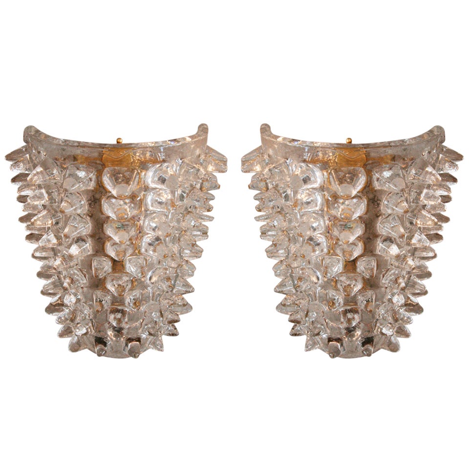 Pair of 60's Barovier e Toso Sconces