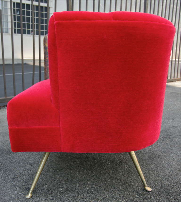 Brass 1960s Italian Lounge Chairs