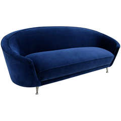 Italian Velvet Sofa in the Style of Ico Parisi, 1960s 8