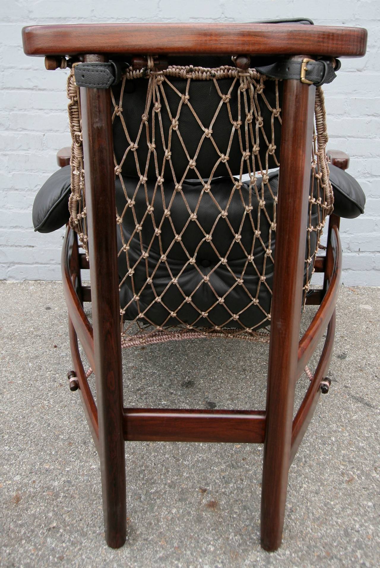 Mid-Century Modern Brazilian Jangada Chair and Ottoman by Jean Gillon
