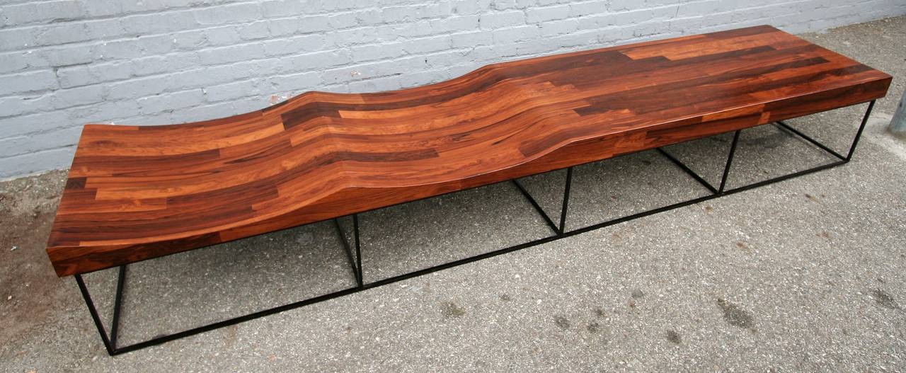 Banc Parquet Brazilian Jacaranda 102 de Jorge Zalszupin Excellent état à Los Angeles, CA