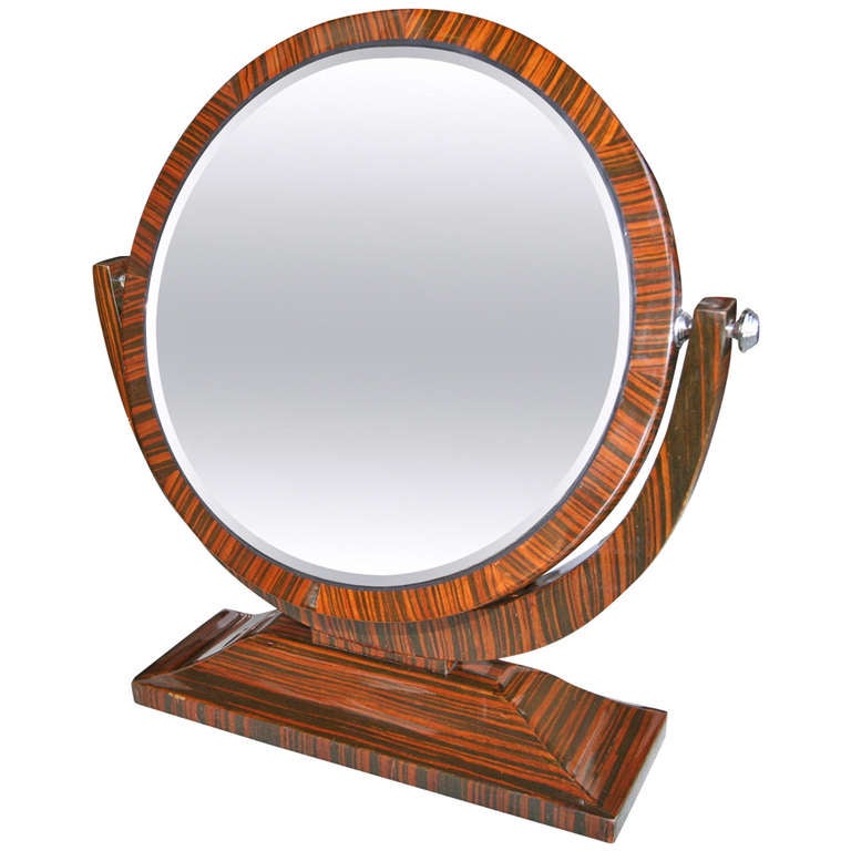 Macassar Ebony 1950s Tilting Vanity Mirror For Sale at 1stdibs