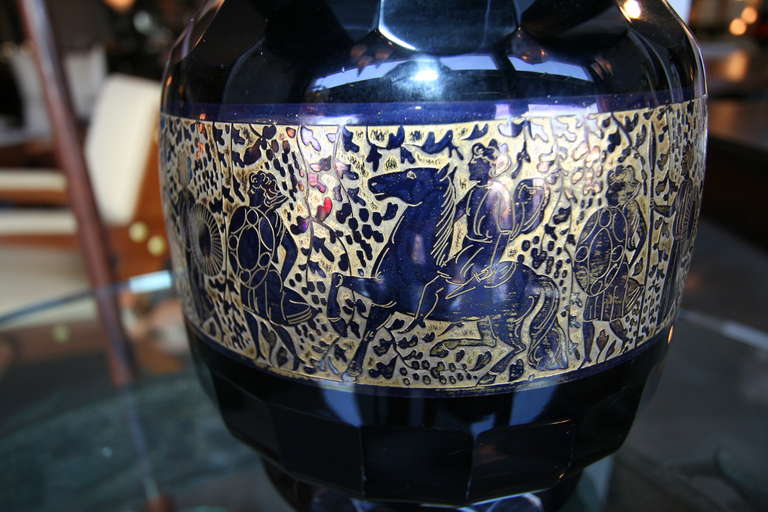 Amethyst Vase with Gilded Detailing by Moser 5
