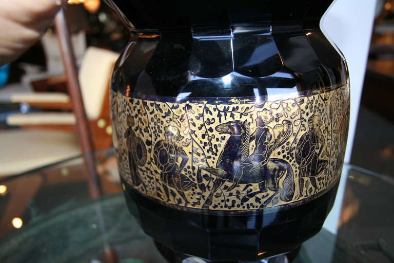Amethyst Vase with Gilded Detailing by Moser 6