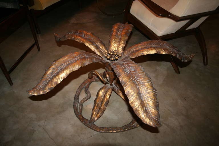 Argentine 1950s Metal Floral Coffee Table Base