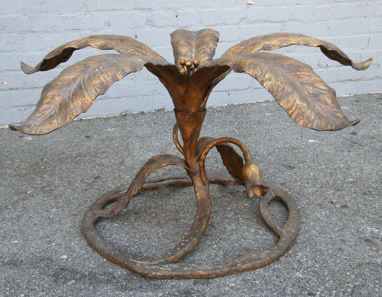 Mid-20th Century 1950s Metal Floral Coffee Table Base