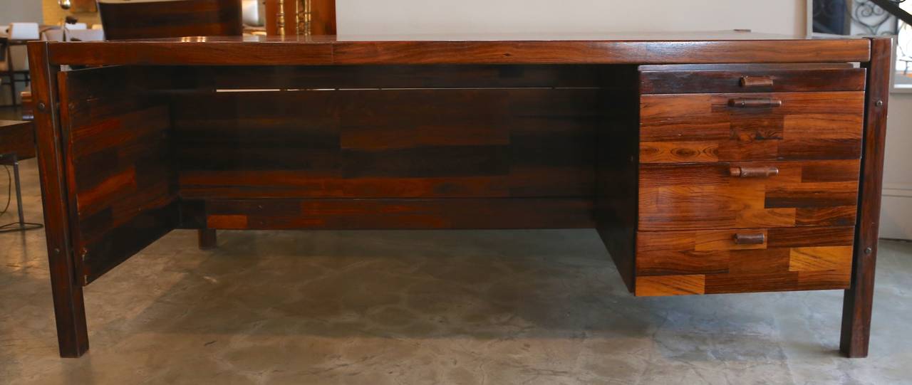 Jorge Zalszupin Parquet Brazilian Jacaranda Desk