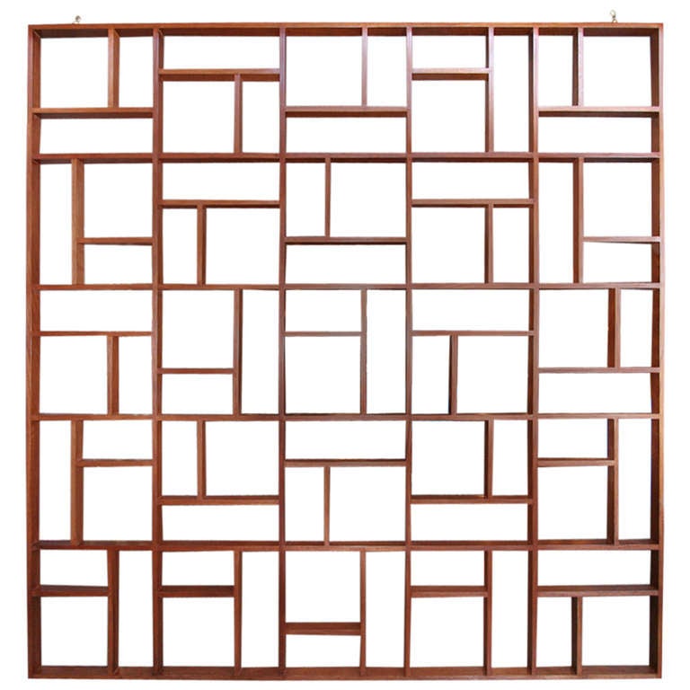 Custom Midcentury Style Geometric Room Divider For Sale at 1stdibs