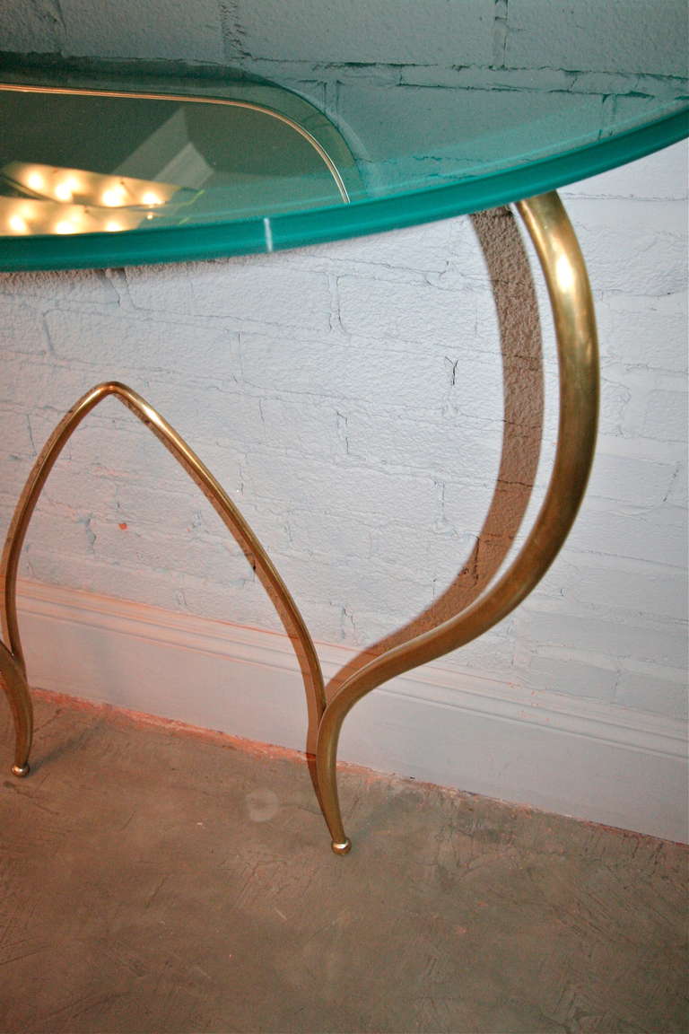 Italian Glass and Brass Console For Sale 4