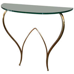Italian Glass and Brass Console 8