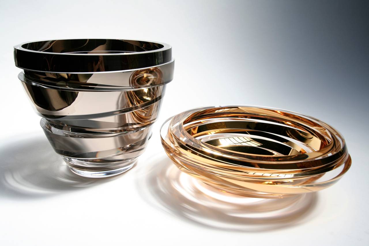 XXIe siècle et contemporain Anna Part One Coupe Gold Glass Sculpture / Vase en vente