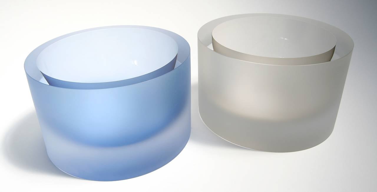 Czech Anna Torfs Valenta Glass Bowl in Water Blue For Sale