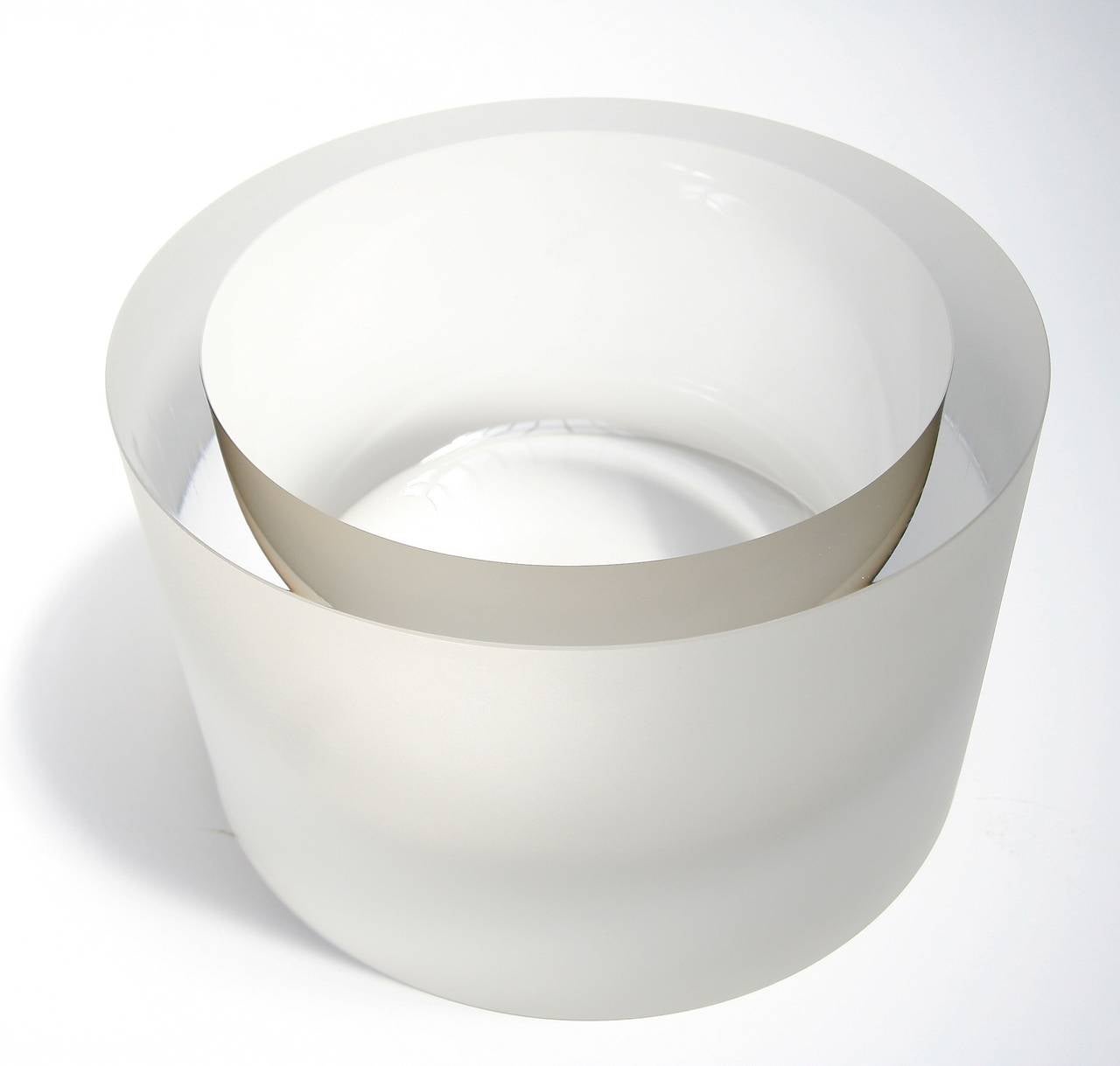Anna Torfs large Valenta glass bowl in smoke with sanded finish. Available in other colors.