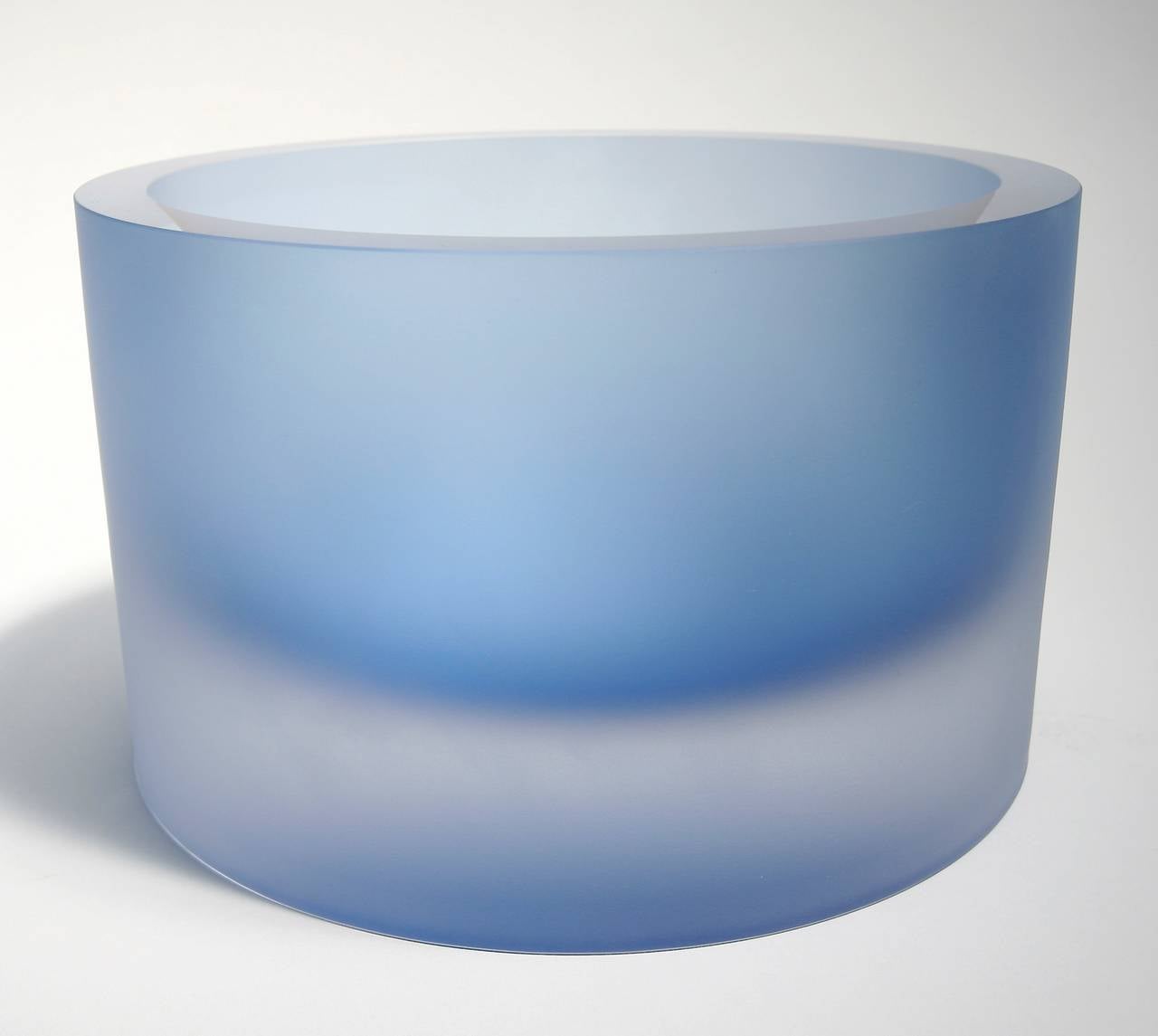 Anna Torfs large valenta glass bowl in water blue with sanded finish. Available in other colors.