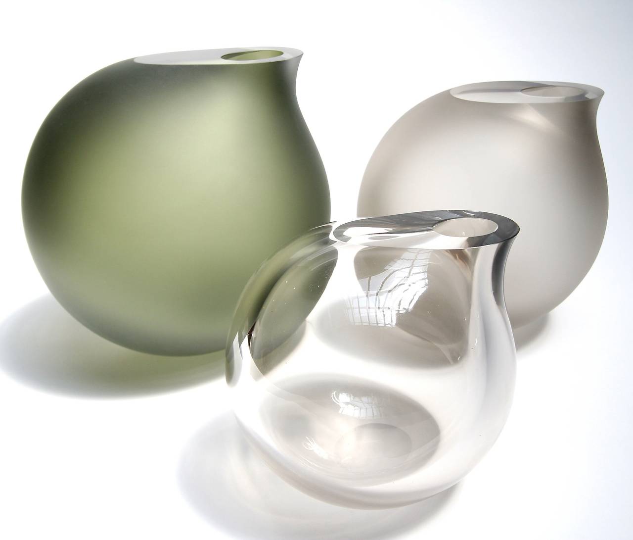 Czech Anna Torfs Vaza Medium Glass Vase or Sculpture in Smoke For Sale