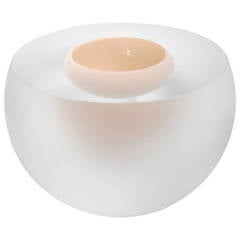 Anna Torfs Large Double Bubble Solo Glass Sculpture in Powder 5