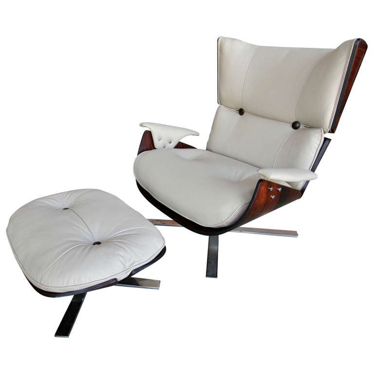 Jorge Zalszupin Paulistana Brazilian armchair and ottoman, 1960s, offered by Adesso