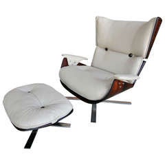 1960s Paulistana Brazilian Armchair and Ottoman by Zalszupin 3