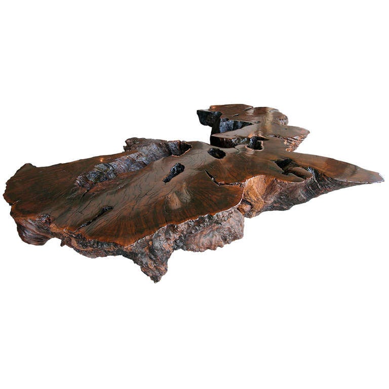 Pedro Petry Fallen Imbuia Wood Coffee Table / Bench at 1stDibs