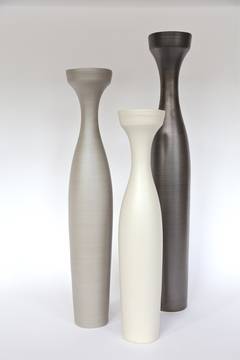 Rina Menardi Handmade Ceramic Angel Vases in Linen, Dark Bronze and Light Brown
