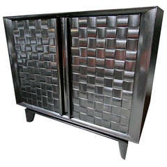 Paul Laszlo Basket Weave Cabinet