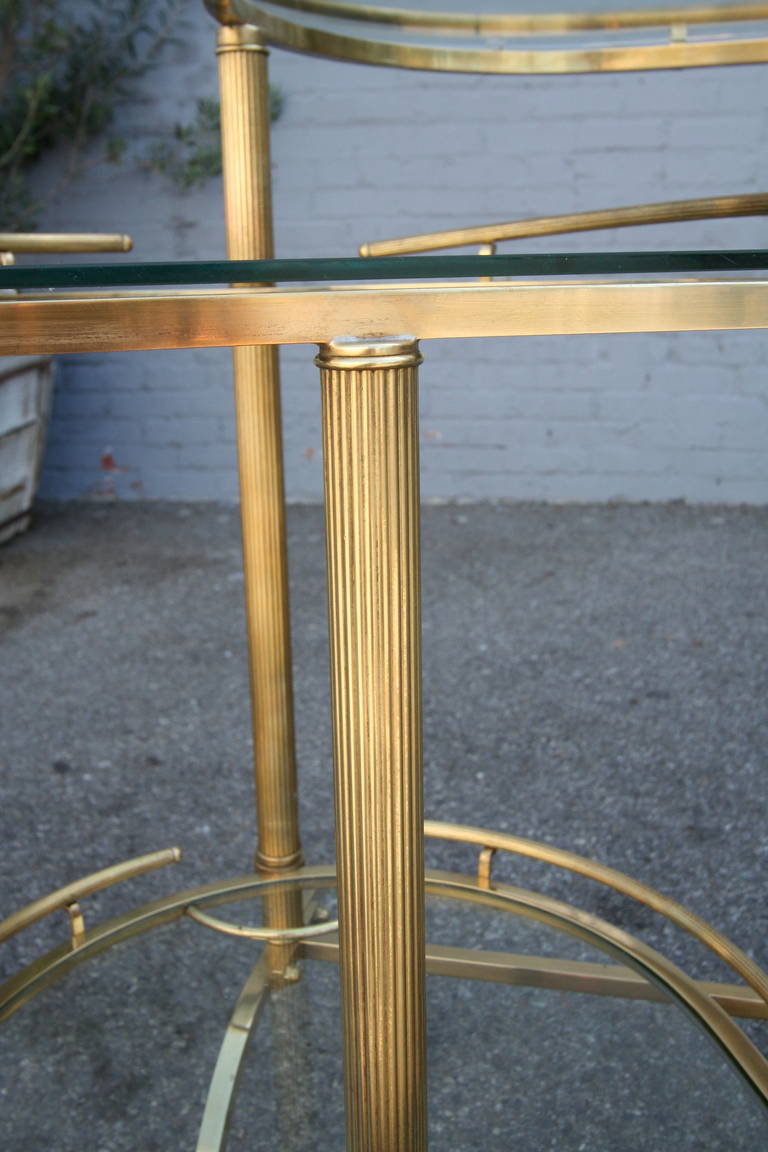 Brass Bar Cart with Retractable Shelves 1