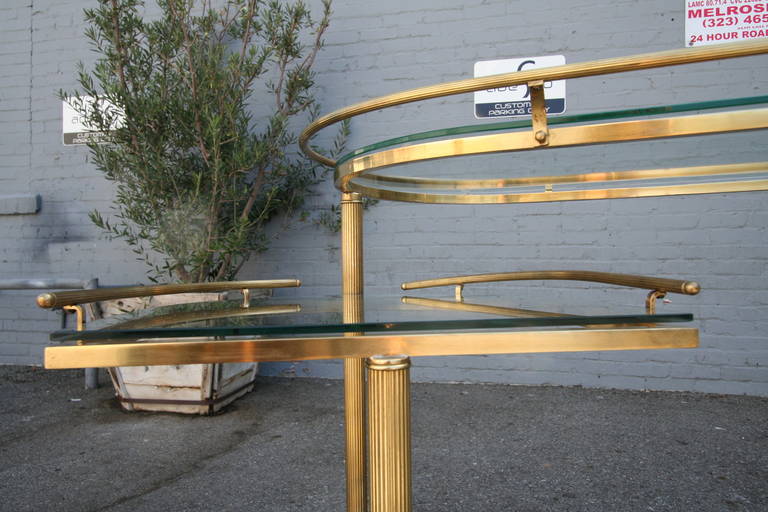 Brass Bar Cart with Retractable Shelves 2