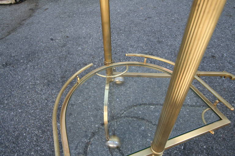 Brass Bar Cart with Retractable Shelves 4