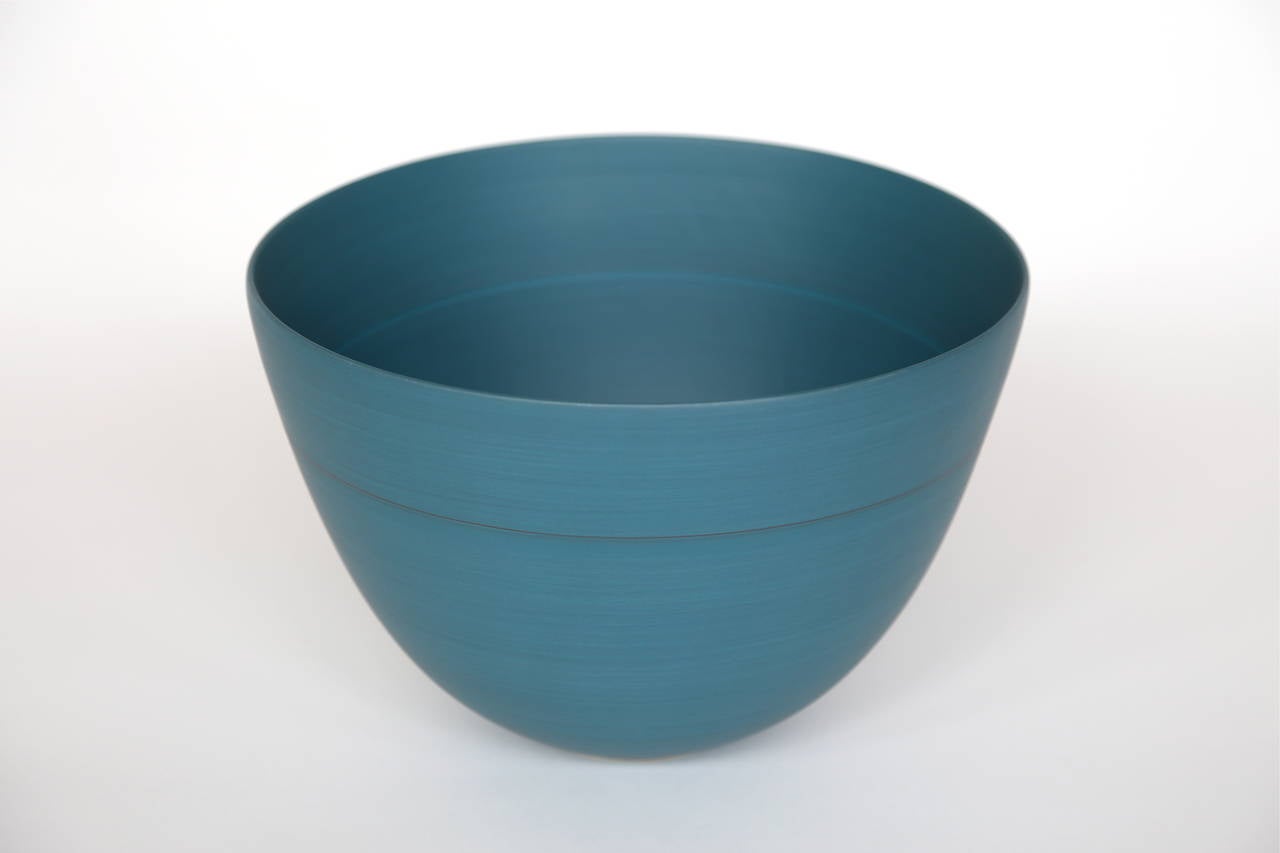 Italian Rina Menardi Handmade Ceramic Bowls in Red, Green and Blue For Sale