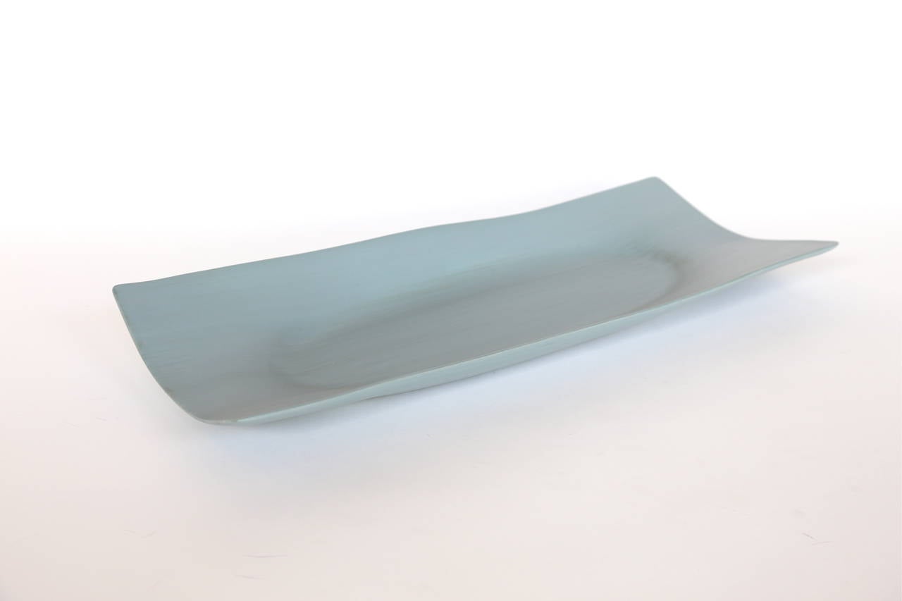 Italian handmade ceramic tray in green bamboo by Rina Menardi. Available in many other colors. Made to order. Shipping from Europe not included.