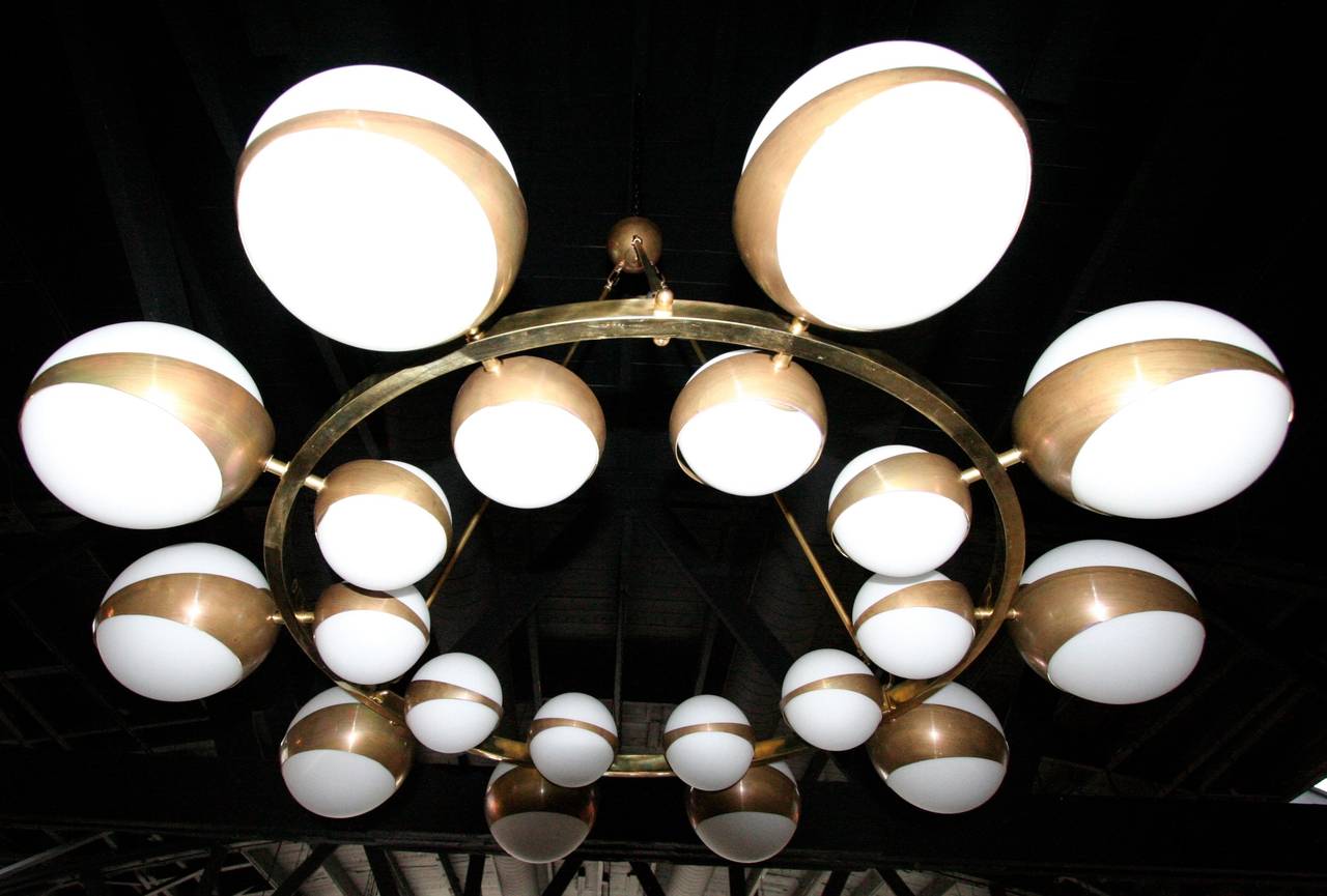 white globe chandelier modern