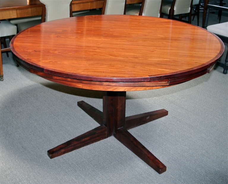 Danish Rare Extendable Rosewood Dining Table by Dyrlund