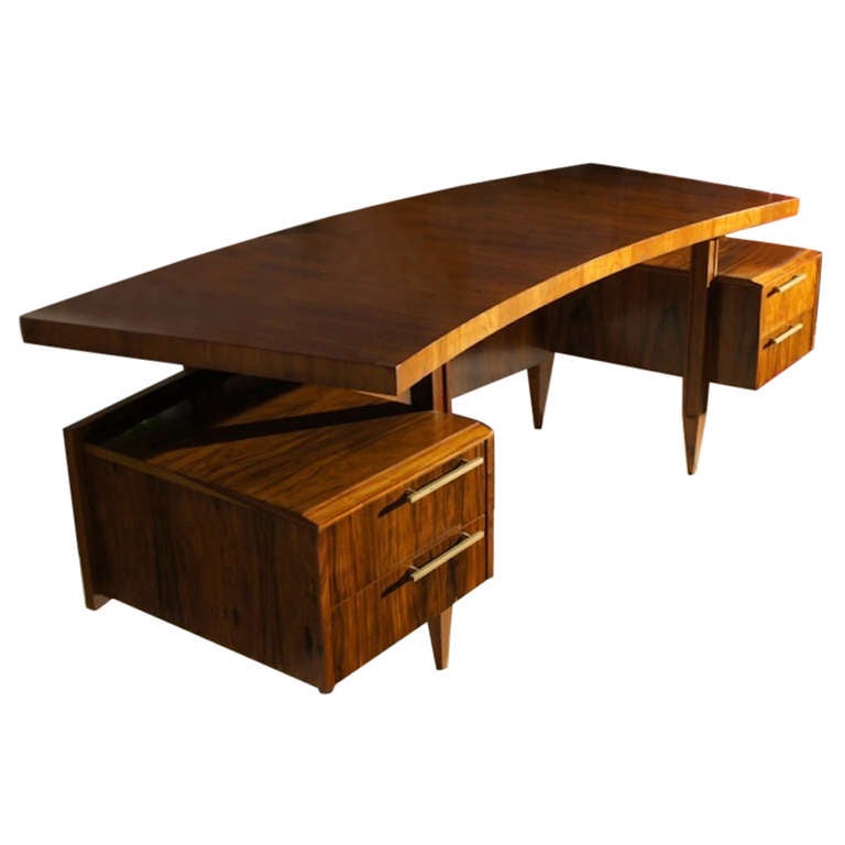 Rare Scapinelli Curved Desk at 1stdibs