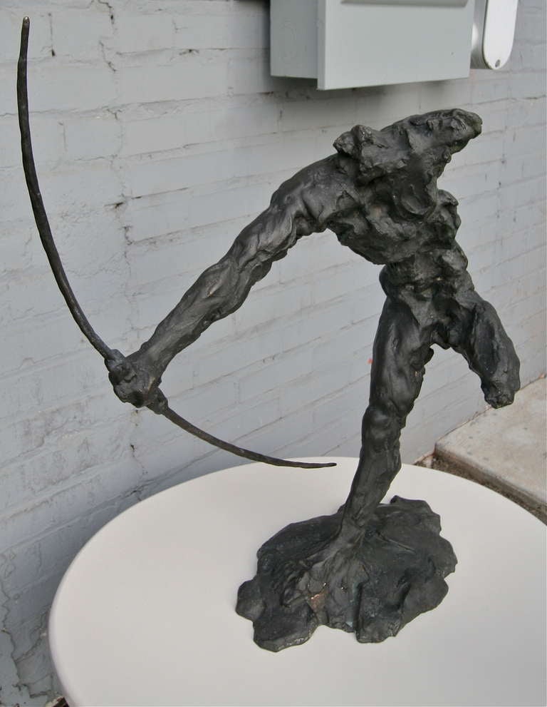 Serbian Bronze Sculpture of an Archer by Zoran Males For Sale