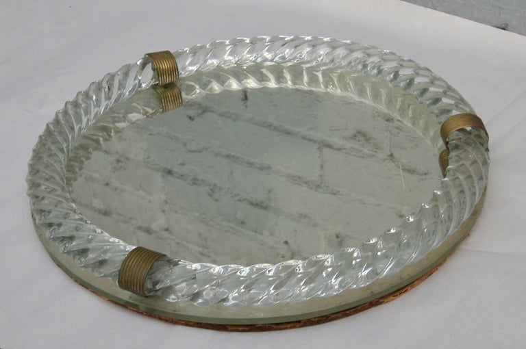 1950s Barovier e Toso Mirrored Tray.  Can also be hung as a mirror.