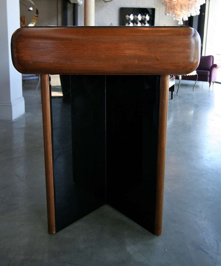 Wood and Glass Console Table at 1stdibs