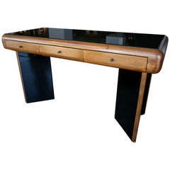 Wood and Glass Console Table