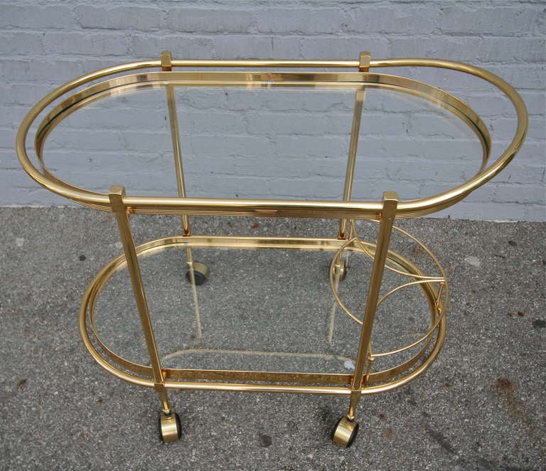 Mid-20th Century Italian Brass Bar Cart