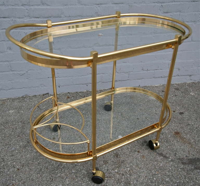 Italian brass bar cart from the 1960s