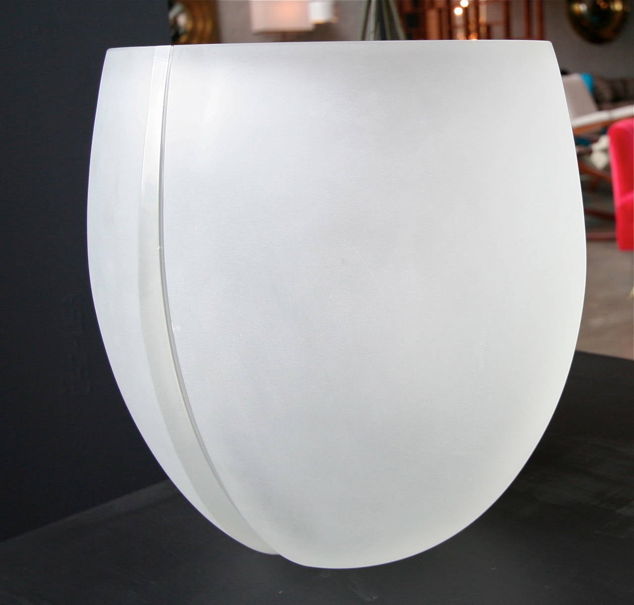 Shapes C Murano glass vase white sanded finish.