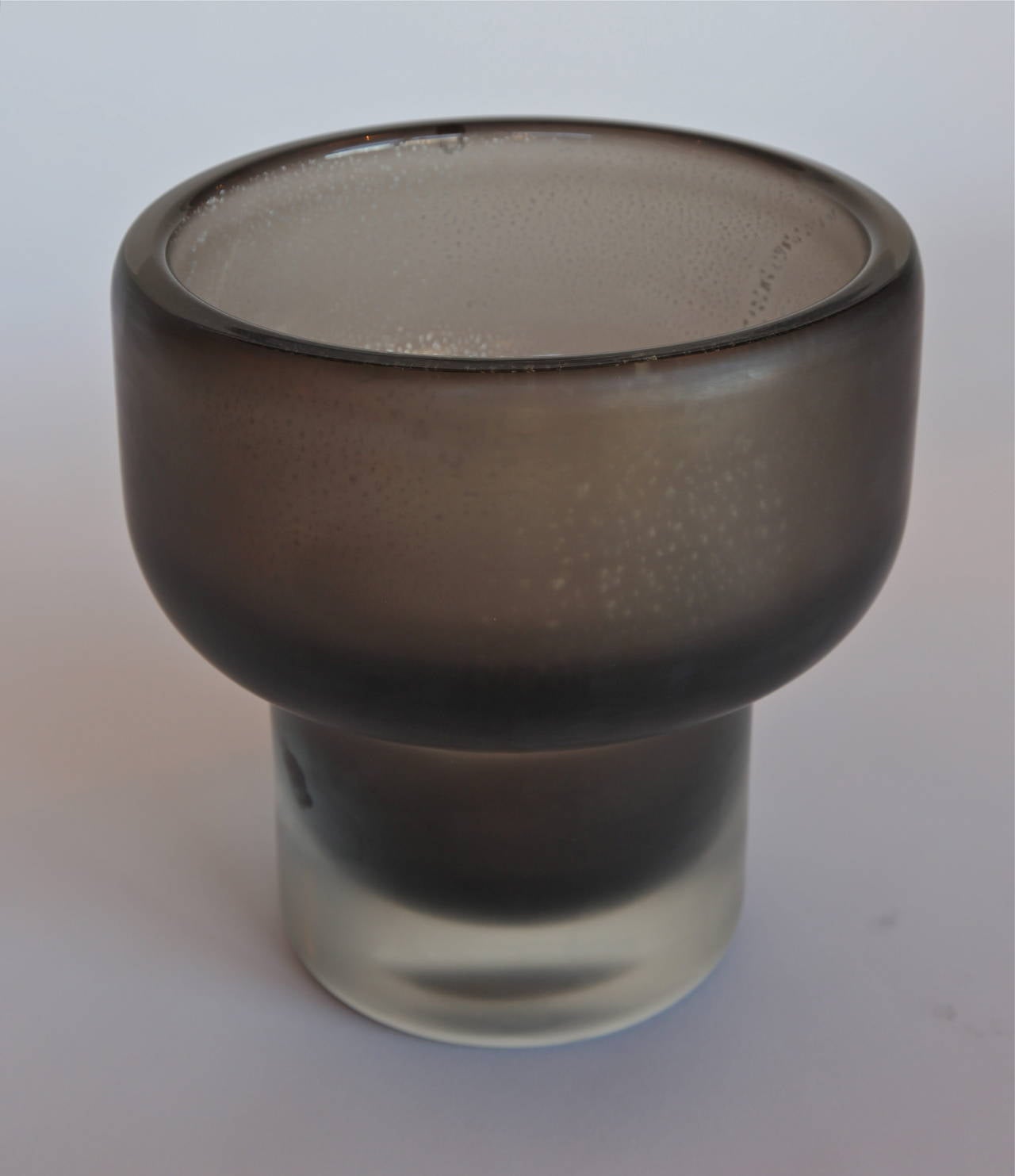 Italian Cinereus Murano Grey Glass Vase