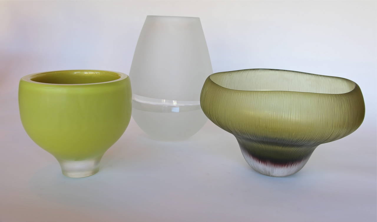 Italian Citreum Yellow Murano Glass Vase or Bowl