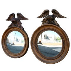 Pair of 19th c. Round Mirrors