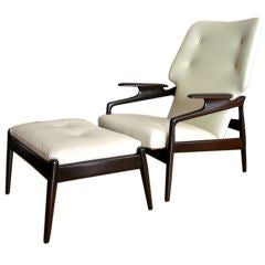 50's  Reclining Armchair with Ottoman