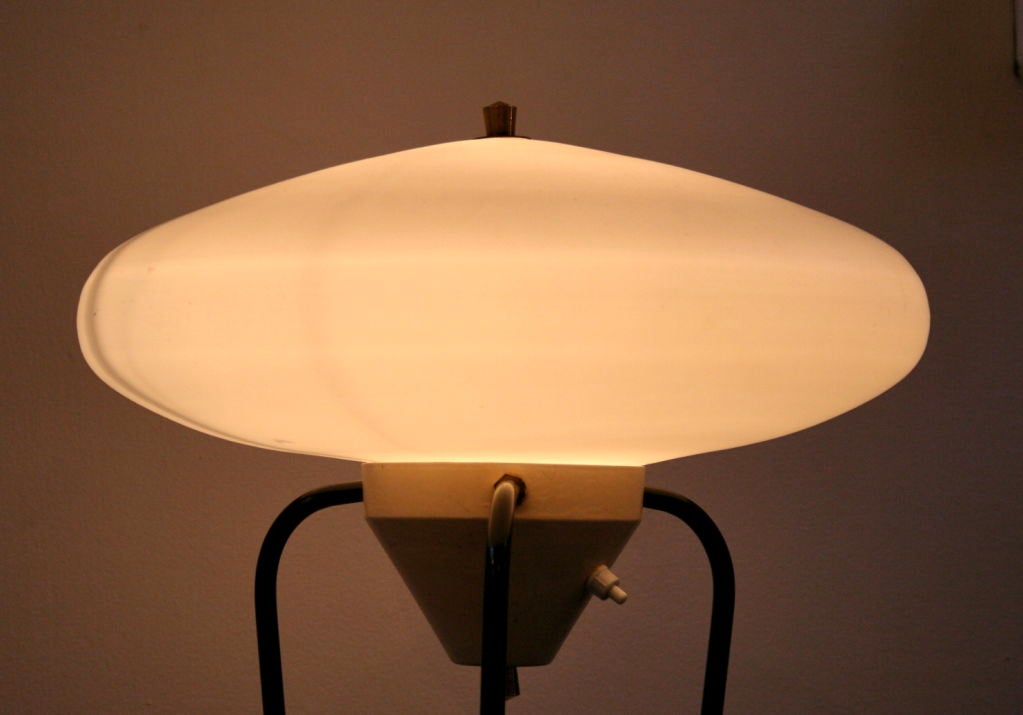 1960s Stilnovo Metal and Opaque Glass Floor Lamp 1