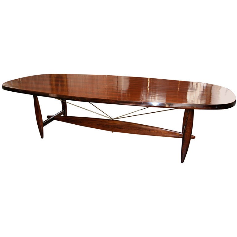 Sergio Rodrigues "Burton" Dining Table for Ten to Twelve